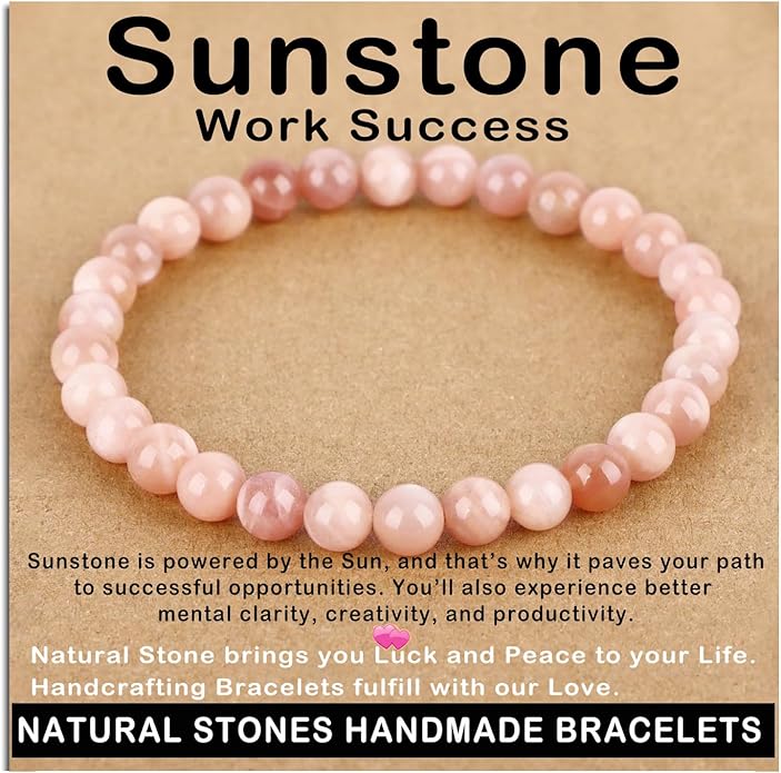 AD Beads Handmade Gemstone Stretch Elastic Bracelet Crystal Healing Reiki Nature's Beauty and Spiritual Essence Unisex