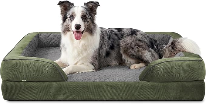 L Plus Orthopedic Dog Bed for Large Dogs, Washable Dog Sofa with Egg-Crate Foam, Waterproof Lining and Non-Skid Bottom