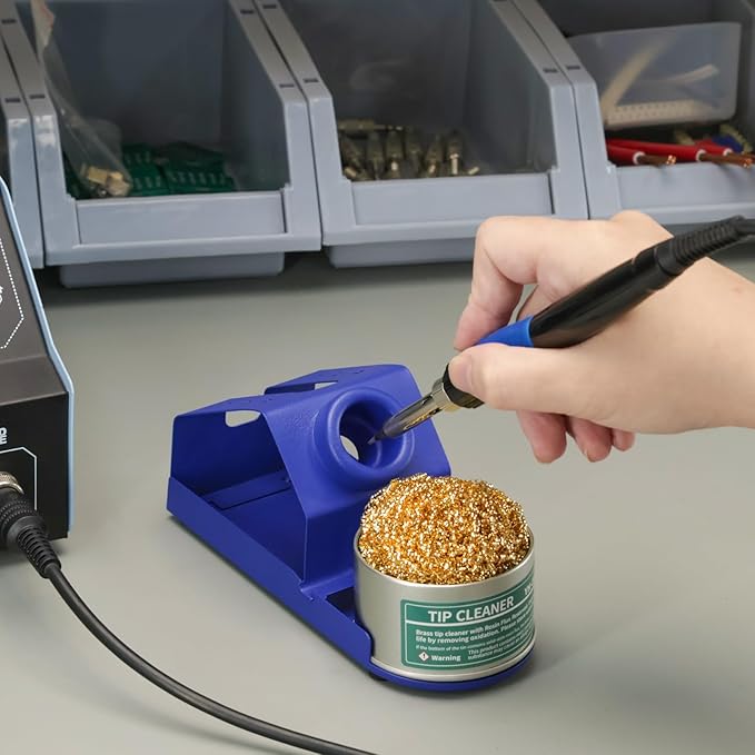 YIHUA M-2 Soldering Iron Holder, Heat-resistant Tip Cleaner with Brass Wool Tip Cleaner and Cleaning Sponge for Stable Soldering Iron Storage and Cleaning