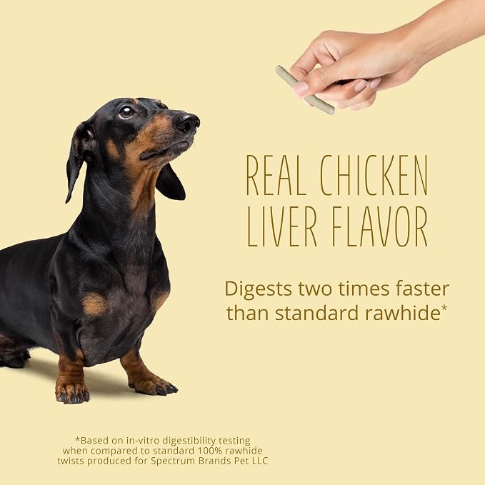 Better Belly Originals Small Roll Highly Digestible Dog Treats, 20 Count | With Real Chicken Liver Flavor, Long-Lasting Digestible Chew, No Grain Added, No Artificial Colors Or Flavors, For Adult Dogs
