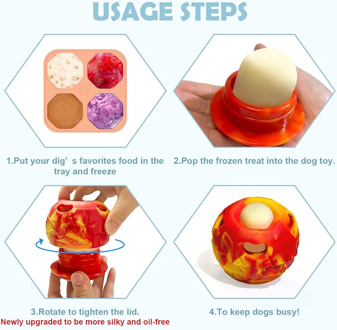 Dog Chew Toy, Large Frozen Treat Dispenser Reduces Pet Boredom