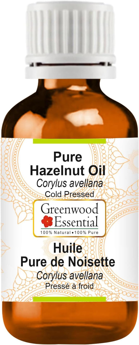 Greenwood Essential Pure Hazelnut Oil (Corylus avellana) 100% Natural Therapeutic Grade Cold Pressed for Personal Care 15ml (0.50 oz)
