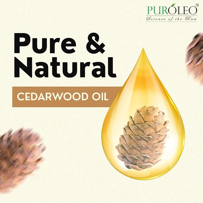 PUROLEO Cedarwood Essential Oil 16 Fl Oz/473 ML (Packed in Canada) 100% Pure & Natural Cedarwood Oil for Aromatherapy, Relaxation, and Skin Care - Therapeutic Grade Cedarwood Oil for Diffuser