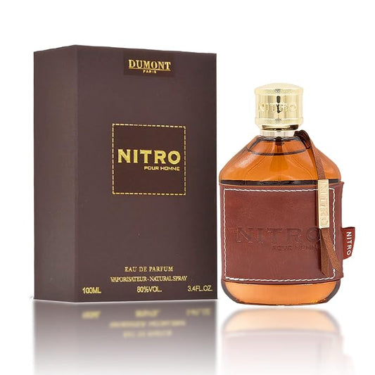 Dumont Nitro Pour Homme 3.4 Fl Oz Eau De Parfum for Men – Classic Fruity Woody Floral Fragrance – Luxurious Long Lasting Scent