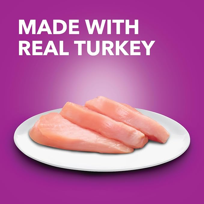 IAMS Perfect Portions Sensitive Skin Pate Wet Cat Food, Turkey, 24 Count | Grain-free, Omega 6 & 3 Fatty Acids, prebiotics & beet pulp for digestion, snap-peel-serve 2.6 oz. twin-pack trays