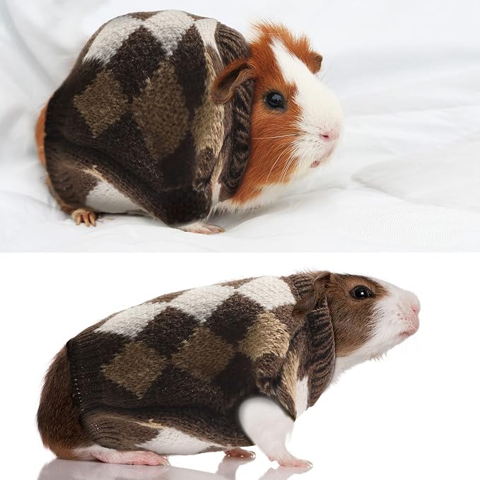 4 Pieces Guinea Pig Clothes Small Animal Rabbit Warm Vest Costume for Ferret, Bunny, Guinea Pig, Squirrel Halloween Party Cosplay Photo Shoot T-Shirt Winter Pet Sweatshirt