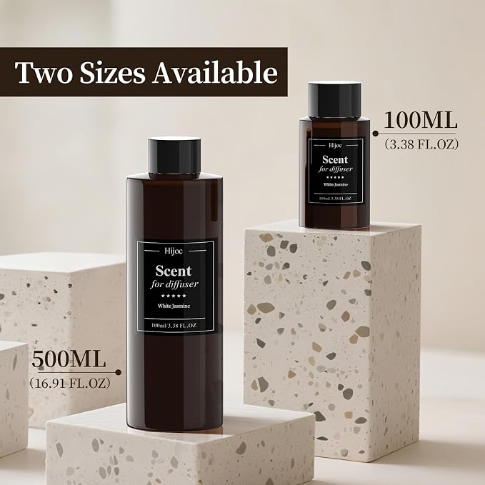 White Jasmine Essential Oil for Aroma Diffuser,Luxury Hotel Scent Refill for Waterless Diffusers,Reed Diffuser,Long-Lasting Fragrance Oils,500ml(16.9fl oz)