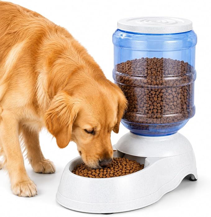 Automatic Dog Feeders - 3 Gallon Capacity Gravity Food Dispenser for Large Dogs and Cats