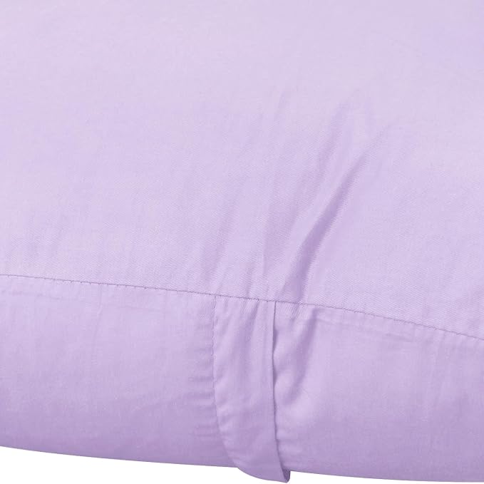 Thmyo 4-Pack 100% Cotton Comfortable Solid Decorative Throw Pillow Case Square Cushion Cover Pillowcase Sublimation Blank Pillow Covers DIY Throw Pillowcase (18x18 inch/ 45x45cm,Pale Purple)