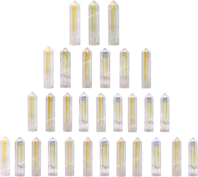 Amazing Gemstone Crystal Points Bulk Healing Crystals & Stones - Premium Single Terminated Healing Wand Point Bulk Crystals for Crafts, Crystal Grid, DIY Work