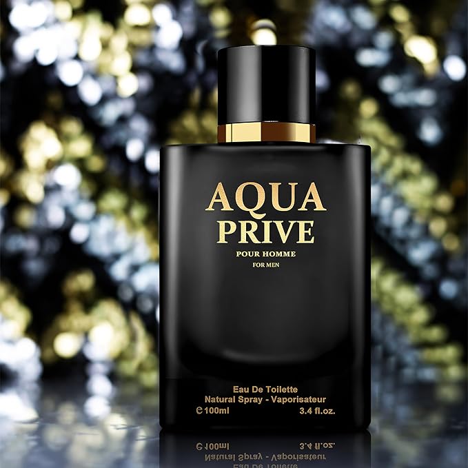 A CENTER Men's Cologne Gift Set 4 Pack Aqua Series - 3.4 Fl Oz Each | Vanilla Bourbon, Leather & Amber Floral Fragrance | Luxury Eau de Toilette Quartet
