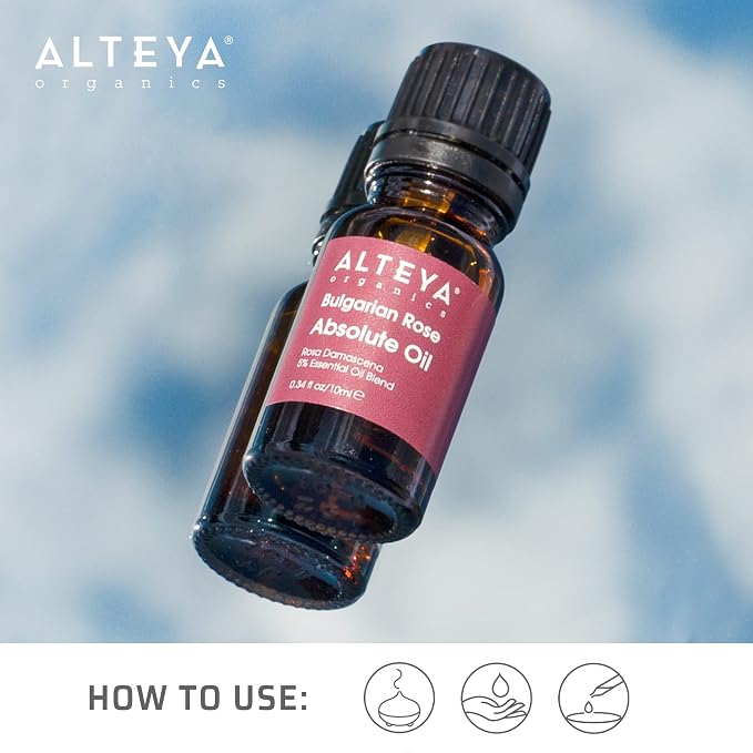 Alteya Bulgarian Rose Absolute Oil Rosa Damascena Multi-Use Oil Blend Excellent for Aromatherapy, Fragrance, Skincare and Massage Therapy 10mL