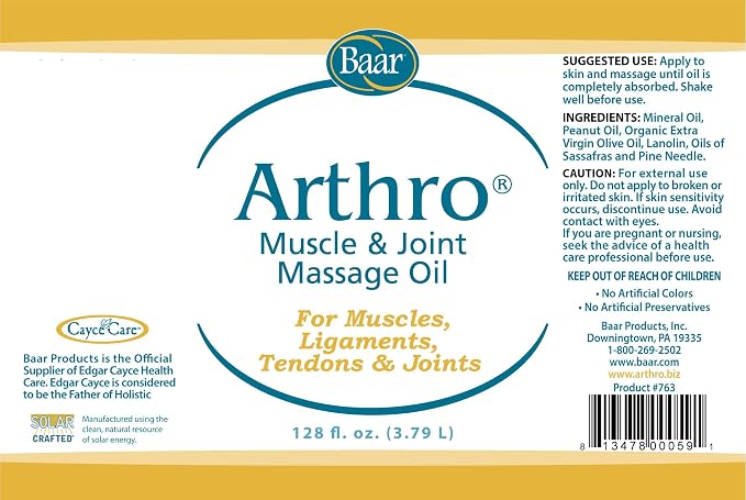 Arthro Muscle and Joint Massage Oil, Gallon