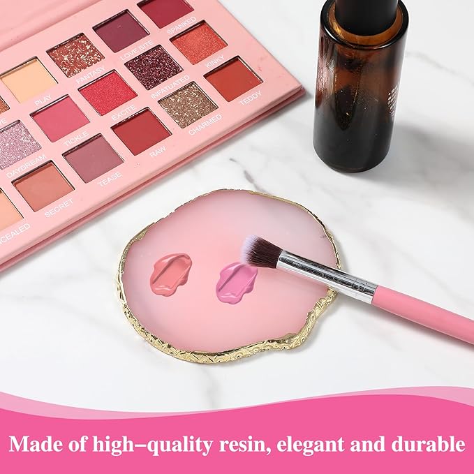 2PCS Nail Art Palette, Resin Nail Plates Makeup Mixing Palettes Gilded Edge Polish Palette Irregularity Painting Mixed Color Palettes Display Board for DIY ManicureArt Design Makeup Foundation