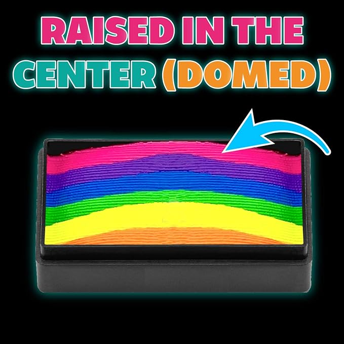 Kraze FX Dome Stroke - Glow (25 gm), Professional 1-Stroke Split Cake, Hypoallergenic, Non-Toxic, Water Activated Face & Body Painting Makeup Supplies for Sensitive Skin, Kid Safe, Adults
