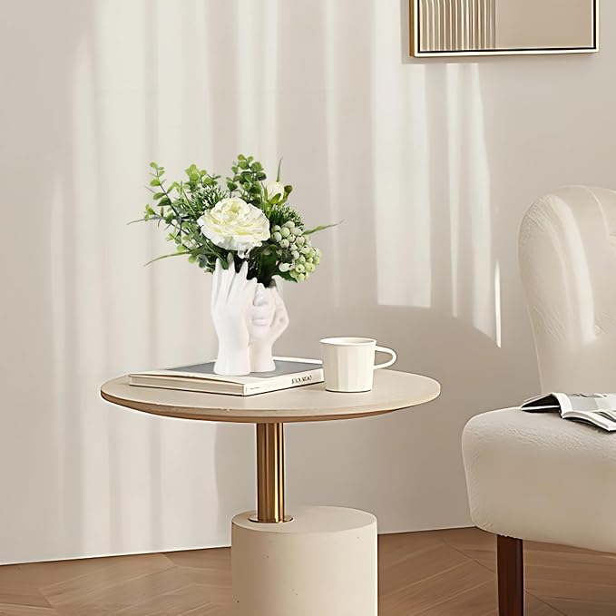 BrownLove Ceramic Face Vase White Flower for Decor Female Form Art Vase Modern Decorative Centerpiece for Table Shelf Living Room Office Bedroom