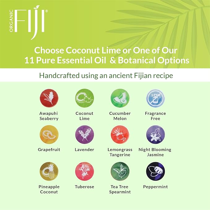 "Coco Fiji Soap Bar for Face and Body Infused With Organic Coconut Oil, Coconut Lime, Essential Oil, Natural Soap for Moisturizing & Pore Purifying Skin, 7 oz, Pack Of 3 "