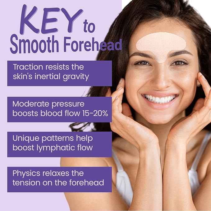 Forehead Wrinkle Patches, Sufchin 20 Pcs Face Lift Tape for Wrinkles Overnight Sweatproof & Hypoallergenic, Anti Wrinkle and Beauty Faical Skincare, Visible Lift & Deep Crease Care for Sensitive Skin