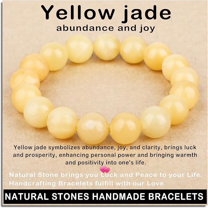 AD Beads Handmade Gemstone Stretch Elastic Bracelet Crystal Healing Reiki Nature's Beauty and Spiritual Essence Unisex