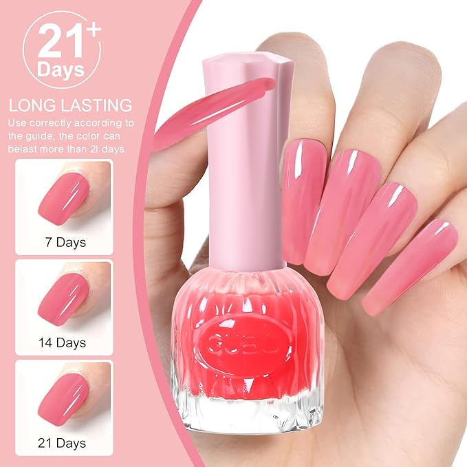 Major Dijit Quick Air Dry Nail Polish Light Coral Regular Nail Polish Non UV Gel Hema 0.34 fl oz.