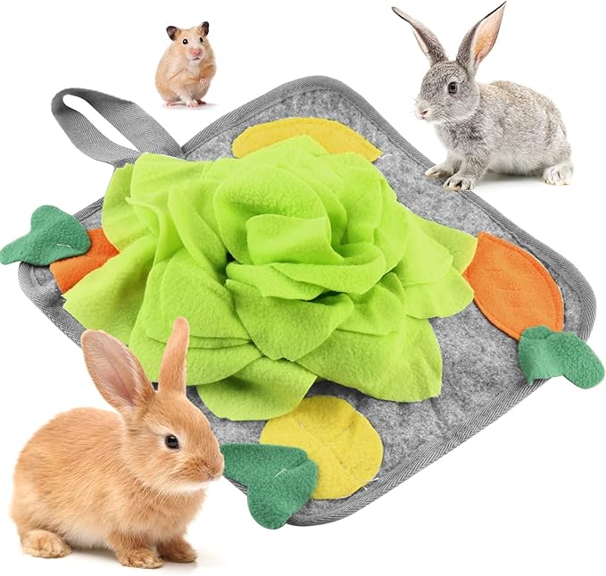 Rabbit Foraging Mat Interactive Bunny Snuffle Feeding Toy for Small Animals