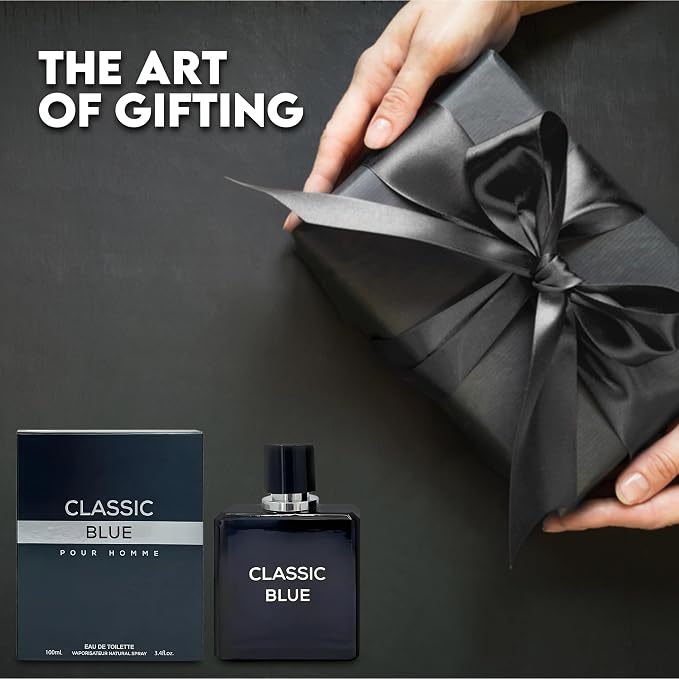 AFLUXE Men's Cologne Classic Blue- Eau De Toilette Spray Perfume Fresh Scent 3.4 Fl Oz Daily Used