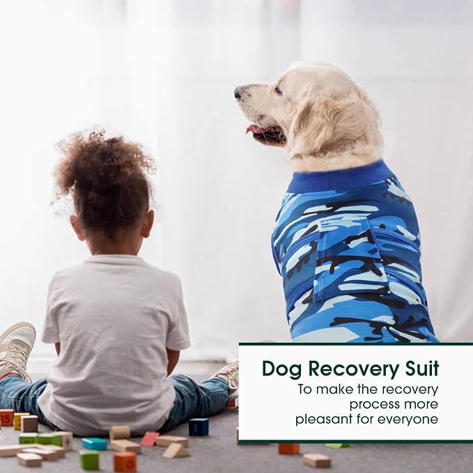 Kuoser Recovery Suit for Dogs Cats, Soft Dog Surgery Suit Female Male Spay | Professional Dog Onesie for Surgery, Substitute E-Collar & Cone, Prevent Licking Dog surgical suit Pet Neuter Suit