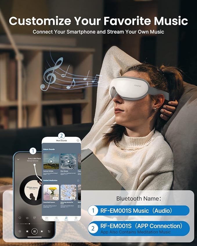 RENPHO Eyeris 1 Eye Massager with Heat, Christmas Birthday Gifts Eye Mask for Mom Dad Women Men Her Him, Smart Sleep Mask for Relax, Reduce Strain