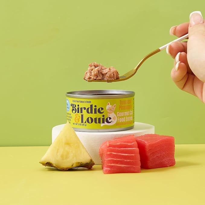 Birdie & Louie Wet Cat Food Variety Pack of Tuna Flavors | 6 Cans of 5 Different Tuna Flavors | All Natural Ingredients, Grain Free | 3 Oz Cans, Bulk Case of 60 Cans (60)