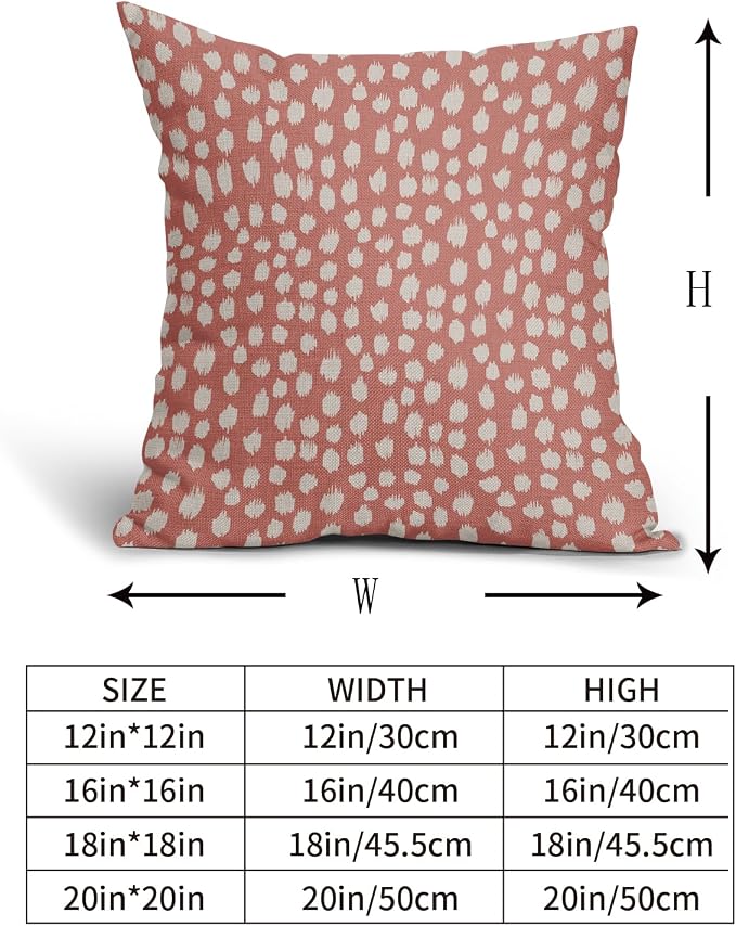 Sweetshow Coral Pink Cream Dots Pillow Covers 22x22 Set of 2 Boho Design Polka Dot Throw Pillows Modern Trendy Print Outdoor Decorative Pillowcase Square Linen Cushion Cases Decor for Sofa Couch Bed