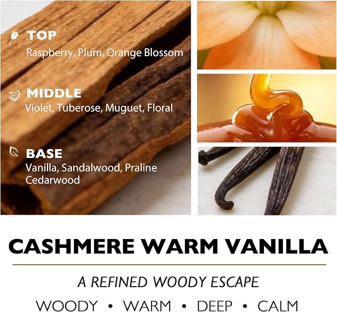 HomeLights Scented Candles for Women & Men, 18oz Candle Jars Aromatherapy 4-Wick Candle, Ideal for Industrial Chic Home Decor and Gifts, Cashmere Warm Vanilla