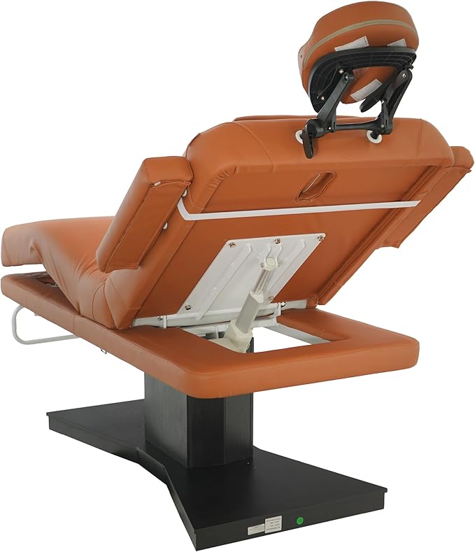 SKINACT Milo 3.0 Motor (with Independent Leg Adjustment) Electric Massage & Facial Bed/Table Camel top and Dark Brown Base