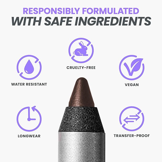 Wonderskin Eyeliner Pencil, 1440 Longwear Brown Eyeliner Pencil - Waterproof, Sharpenable & Smudge Proof