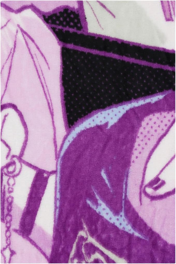 HUNTRX Kpop Demon Hunters Super Soft Fleece Throw Blanket, Purple and Black, 46x60 Inch