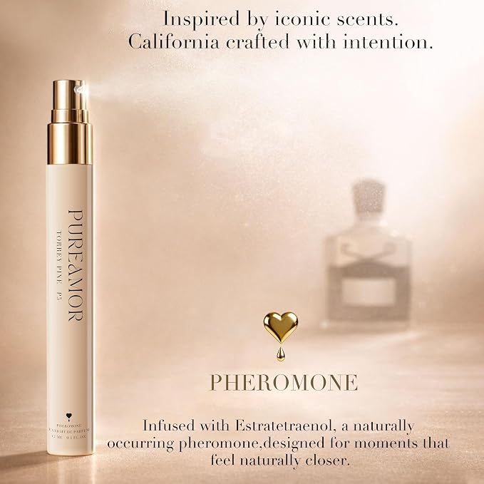 PUREAMOR Pheromone Perfume for Women, Torrey Pine Extrait de Parfum – Fresh Woody Scent with Pine, Cedarwood & Musk, Long Lasting Fragrance, 0.4 oz / 12 ml Travel Size