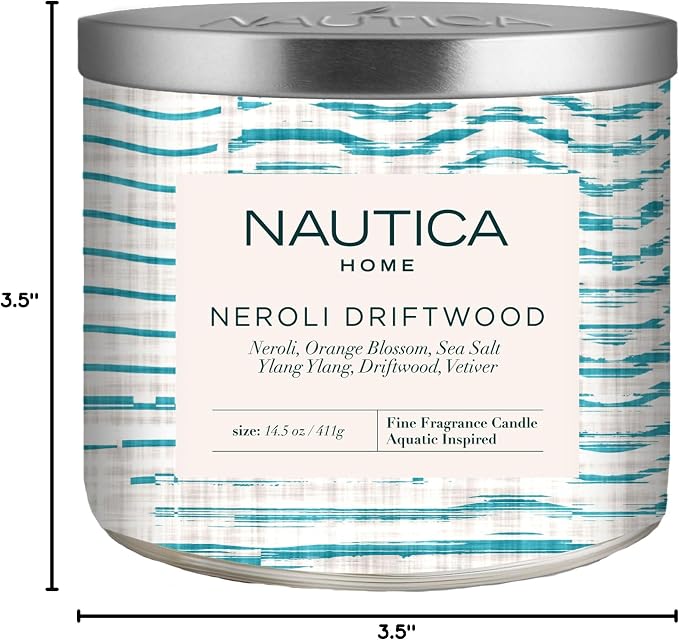 Neroli Driftwood Soy Blend Wax Candle, 14.5 oz., by Nautica