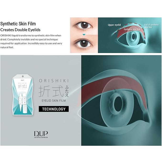 D-UP ORISHIKI Eyelid Skin Film, Invisible Eyelid Lifter, Natural Eye Lid Defining Makeup Stick, Double Eyelid Lift for Droopy Eyes, Japanese Instant Natural Eye Makeup, Invisible Film Eyelid Maker