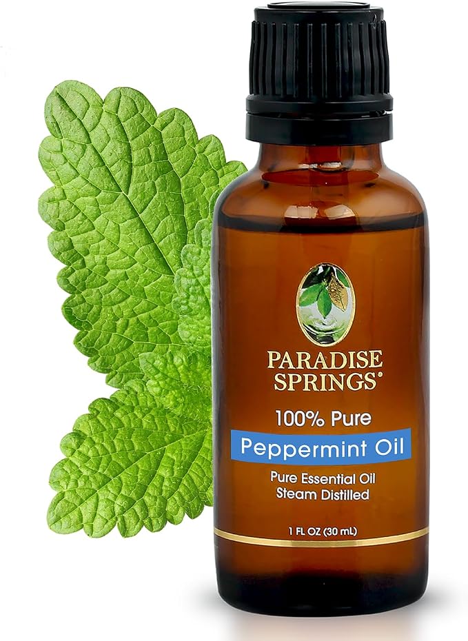 Paradise Springs Peppermint Essential Oil 1 fl oz (30ml) | 100% Pure & Natural Peppermint Oil for Aromatherapy, Diffusers, Humidifiers, Massage & Home Fragrance
