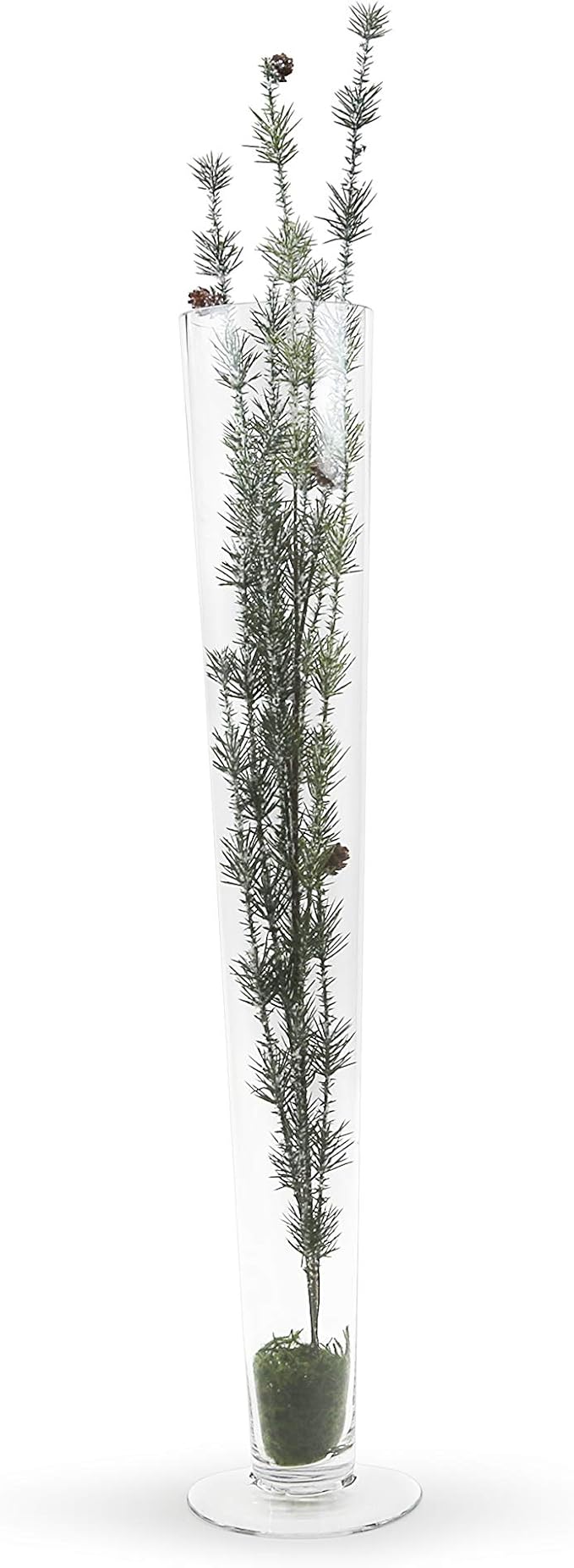WGV Trumpet Glass Vase, Open 4", Height 27", (Multiple Sizes Choices) Clear Tall Pilsner Floral Planter Container Centerpiece, Wedding Event Home Decor, 1 Piece (VTV0427)