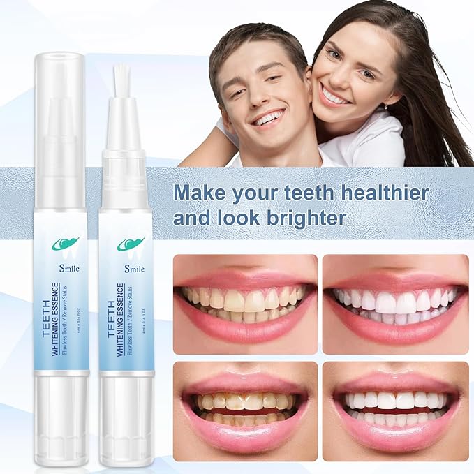 Teeth Whitening Essence Pen - Reduces Teeth Stains and Yellowing, Travel-Friendly Tooth Whitening Pen with Mint Flavor, Gentle on Sensitive Teeth Care (3pcs)