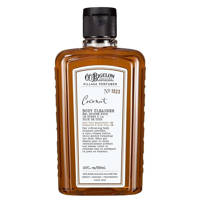 C.O. Bigelow Coconut Body Wash, Village Perfumer Moisturizing Body Wash with Aloe Vera, 10 Fl Oz