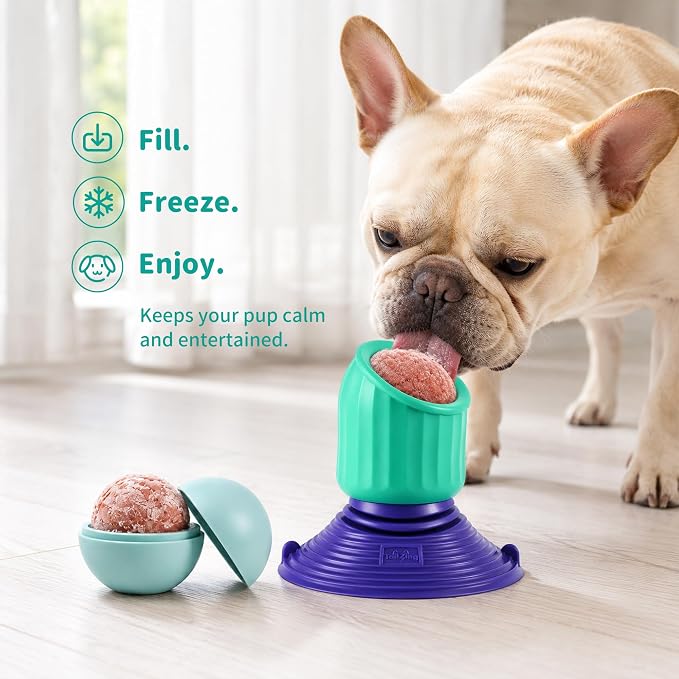 Freezable Dog Licking Toy Set with Suction Cup & Silicone Treat Mold