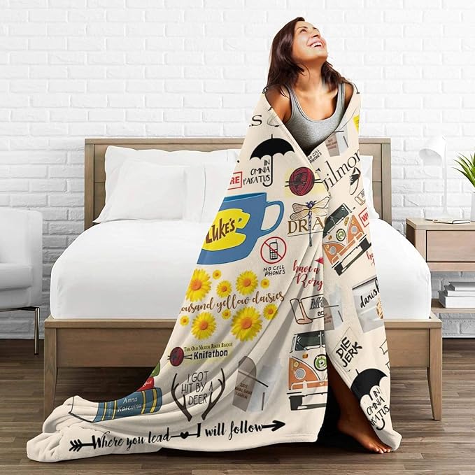 Soft Anti-Pilling Fleece Flannel Blanket, Cozy and Warm Throw Blanket for Sofa, Bed, Camping, Hypoallergenic & Wrinkle Resistant (80"x60")