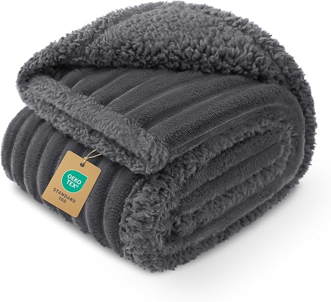 Luciphia Waterproof Dog Blanket, Washable Reversible Flannel Pet Throw | Reversible fleece cover for couch, bed, and crate; calming, and claw-resistant for dogs, cats, puppies Gray S(40''x28'')