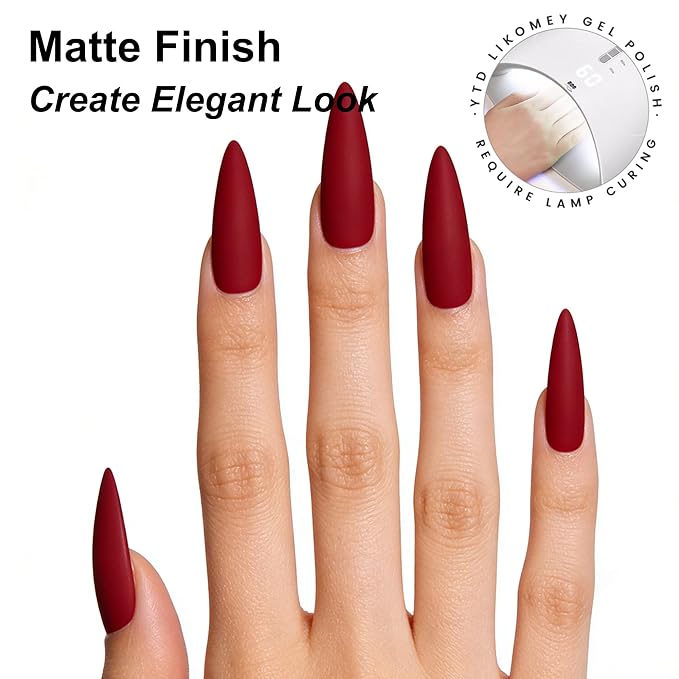 YTD Likomey Red Gel Nail Polish,15ml Salon Home DIY Manicure and Pedicure Fall Winter UV Soak Off Color Varnish,CS448