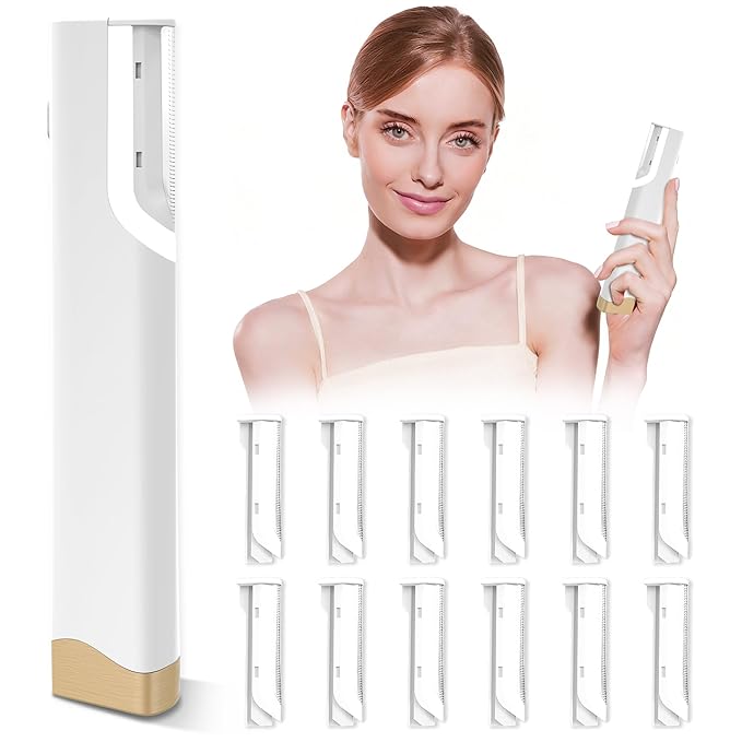 Dermaplane Razor for Women Face, Sonic Smooth Dermaplane for Women Face with 13 Refill Dermablades and LED Light, 3 Speeds, Facial Exfoliation & Peach Fuzz Removal, Rechargeable Dermaplaning Tool, M