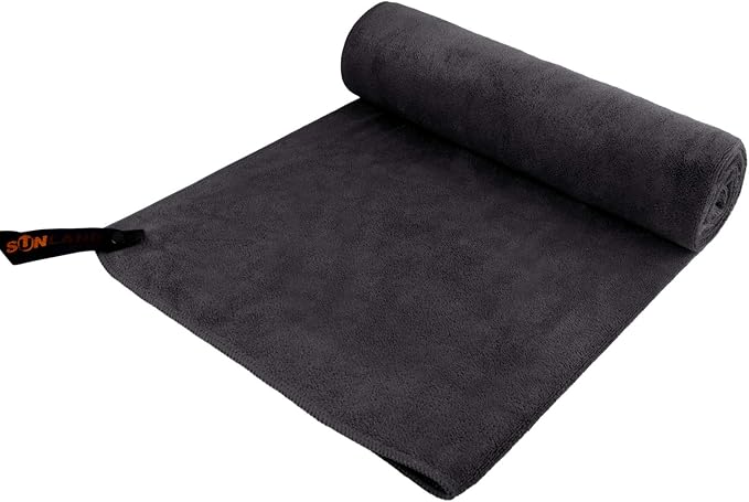 SUNLAND Microfiber Gym Bath Towel Ultra Soft Travel Camping Towel Super Absorbent Swimming Sport Yoga Sweat Towels with Straps for Adults and Children