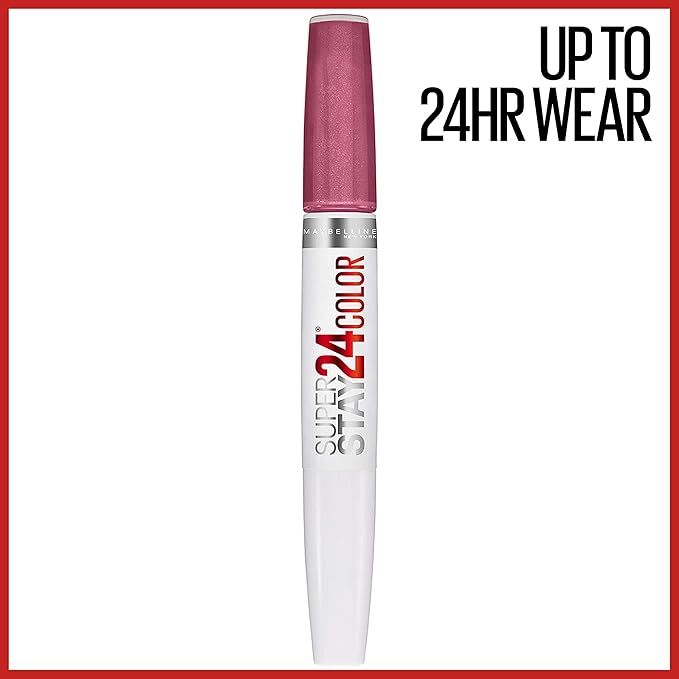 Maybelline Super Stay 24, 2-Step Liquid Lipstick Makeup, Long Lasting Highly Pigmented Color with Moisturizing Balm, Infinite Petal, Pink, 1 Count