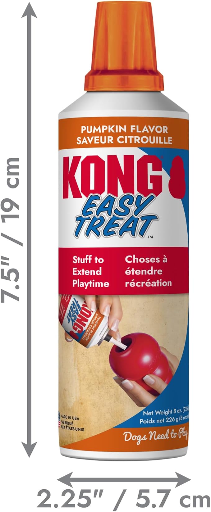 KONG Easy Treat Pumpkin Dog Paste 3-Pack – Mess-Free Stuffing Treat