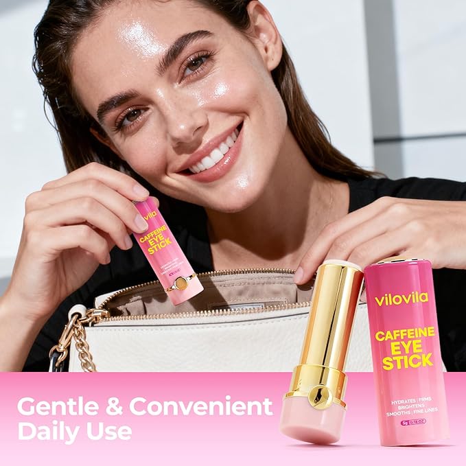 Caffeine Eye Stick (0.18 oz), Under Eye Brightener & Dark Circle Treatment, Cooling Look Balm with Niacinamide & Hyaluronic Acid, Peri-Ocular Balm Stick for Puffiness, Fatigue